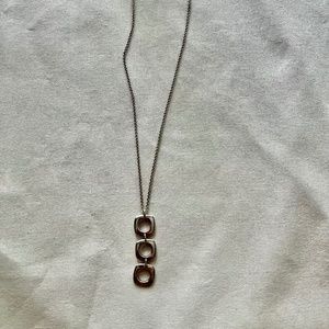 Tiffany & Co. Elsa Peretti Triple Square Cushion Drop  Sterling Silver Necklace